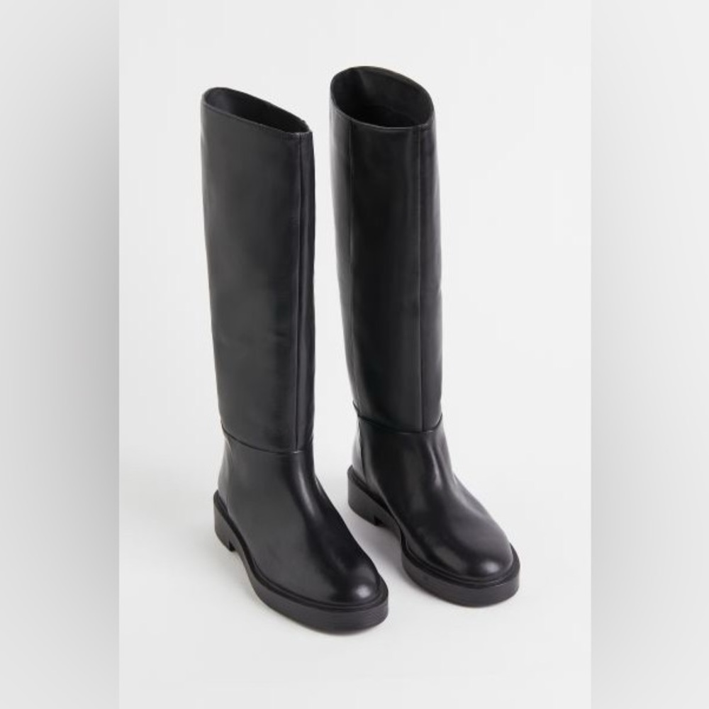 H&M black leather boots